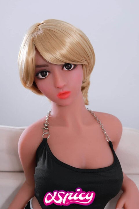 100cm European Woman Blonde Hair TPE Mini Sex Doll (1)