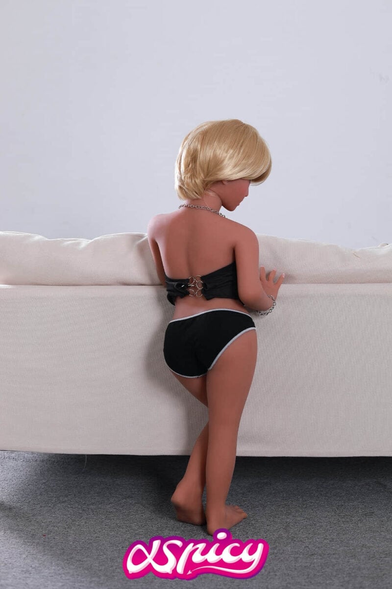 100cm European Woman Blonde Hair TPE Mini Sex Doll (2)