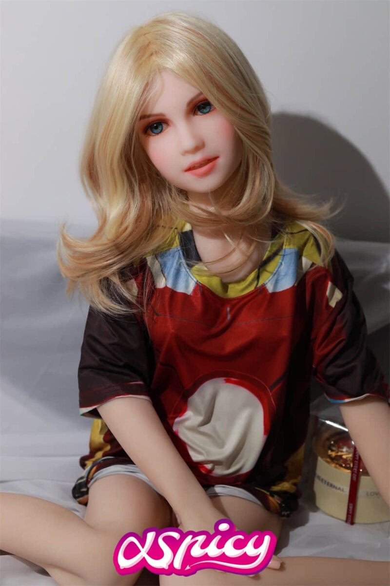 125cm smiling girl blondie TPE sex doll (1)