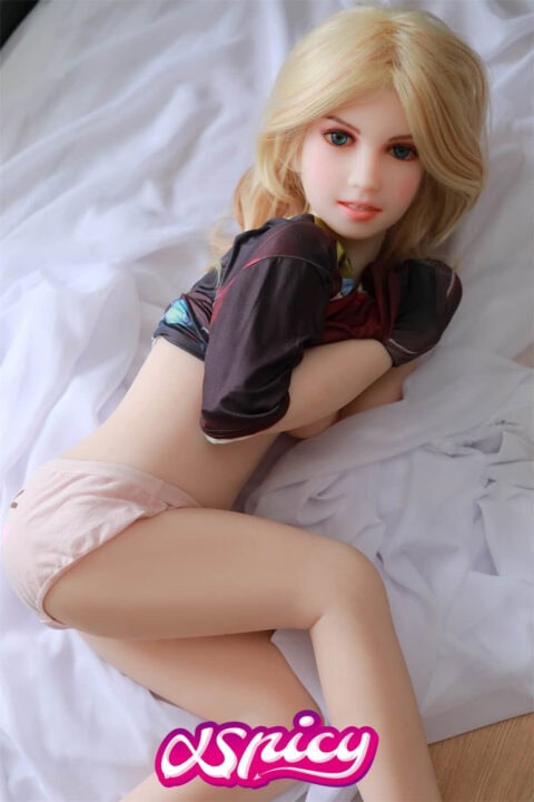 125cm smiling girl blondie TPE sex doll (14)