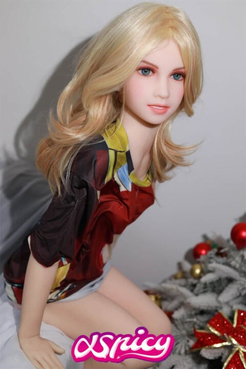 125cm smiling girl blondie TPE sex doll (7)