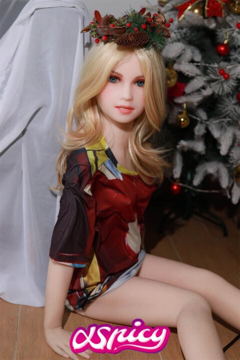 125cm smiling girl blondie TPE sex doll (9)