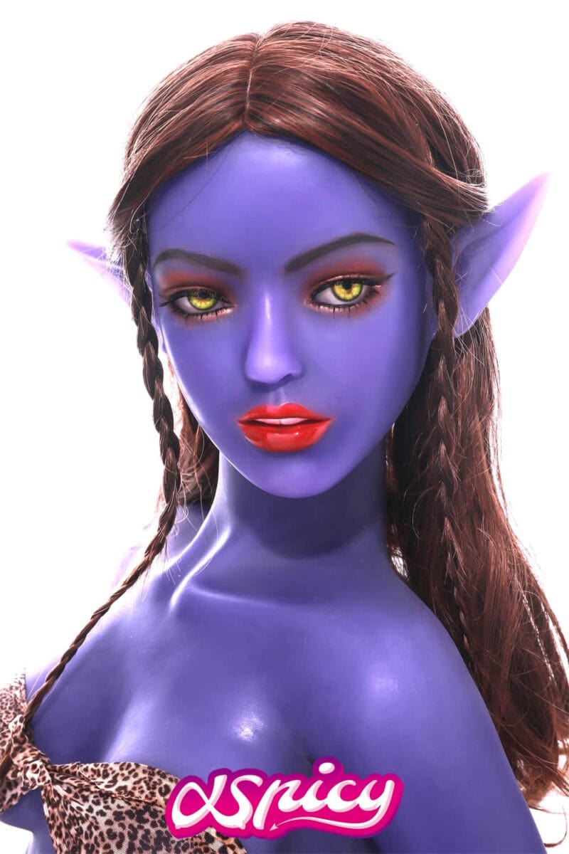 136cm purple skin elf ear tpe sex doll fantasy (1)