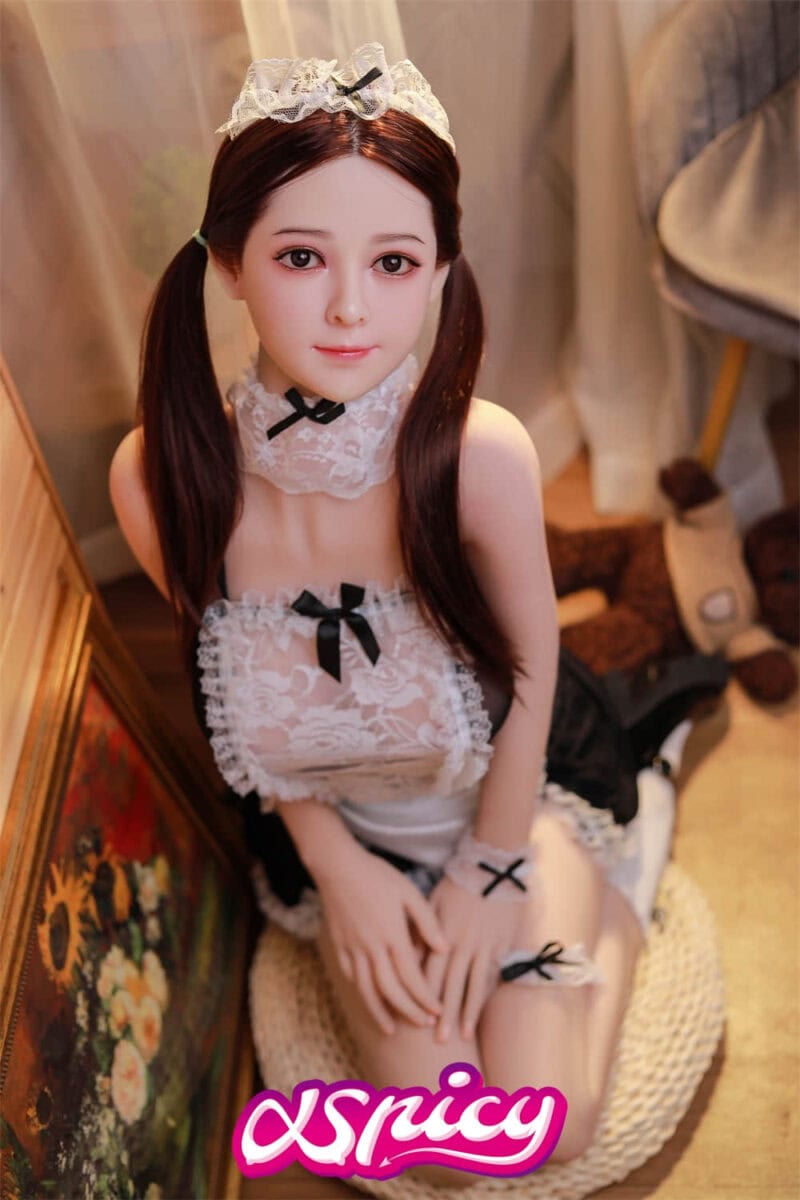 148cm pretty girl maid cosplay sex doll silicone head tpe body (6)